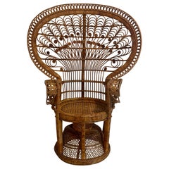 1970s Vintage Emmanuelle Style Peacock Chair