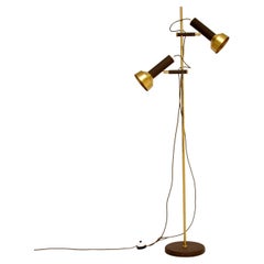 1970's Vintage Enameled Brass Floor Lamp