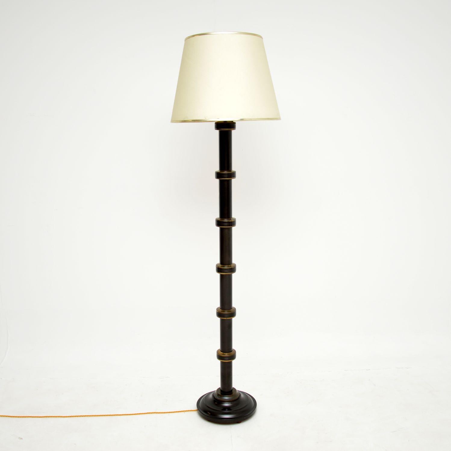 Mid-Century Modern 1970's Vintage Enamelled Brass Floor Lamp