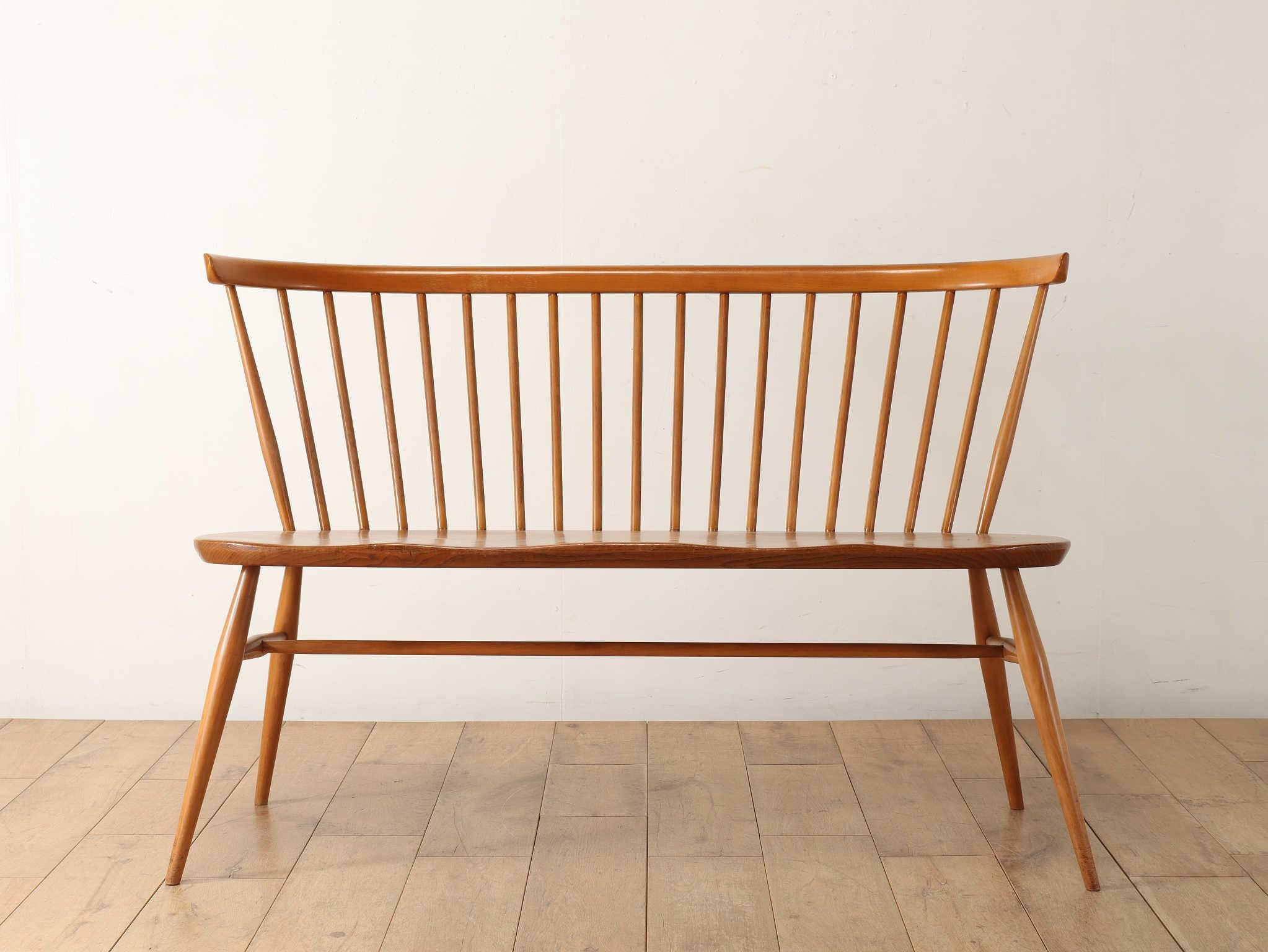 1970s Vintage Ercol Love Seat Bench For Sale 3