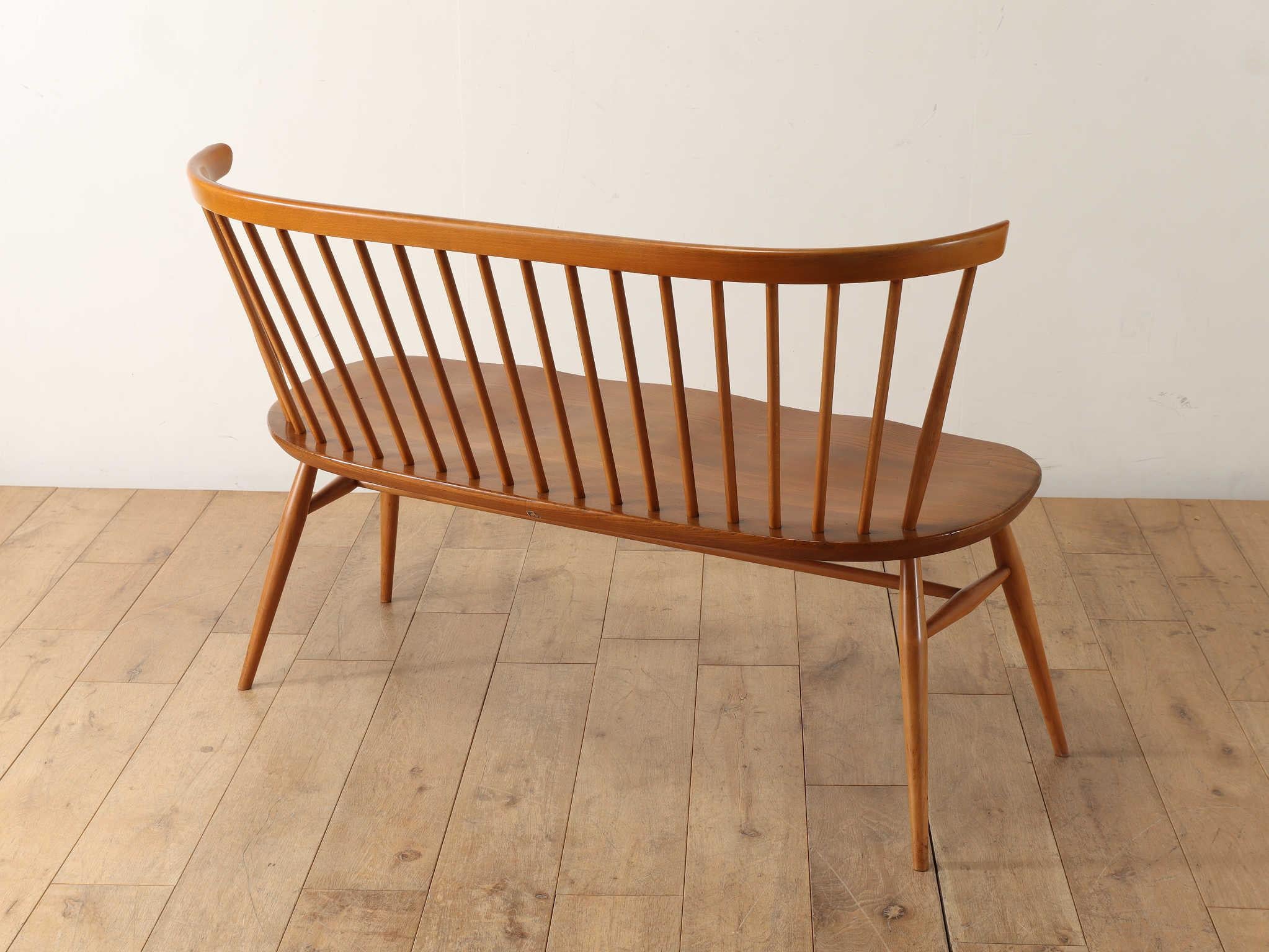 1970s Vintage Ercol Love Seat Bench For Sale 6