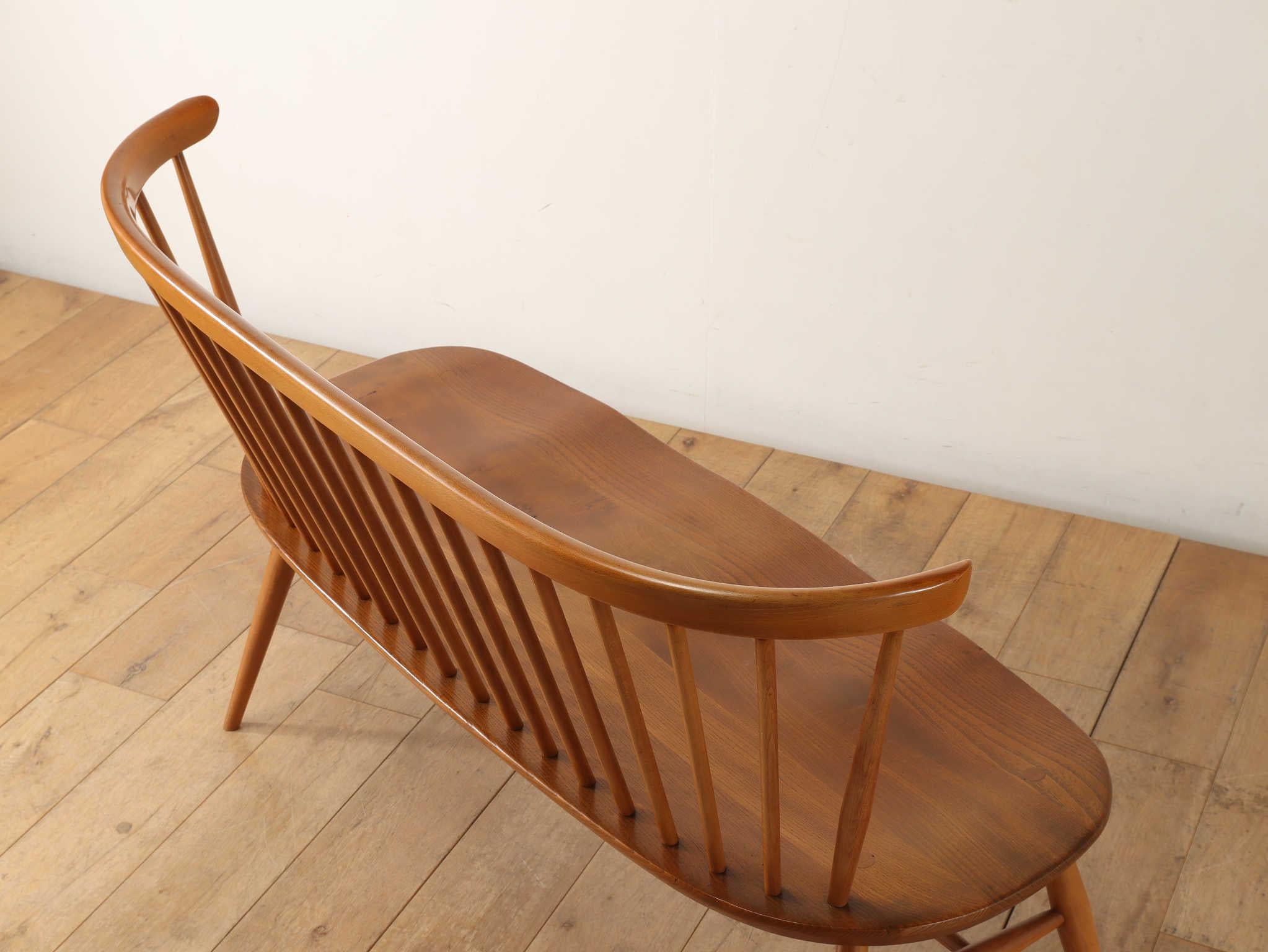 1970s Vintage Ercol Love Seat Bench For Sale 6