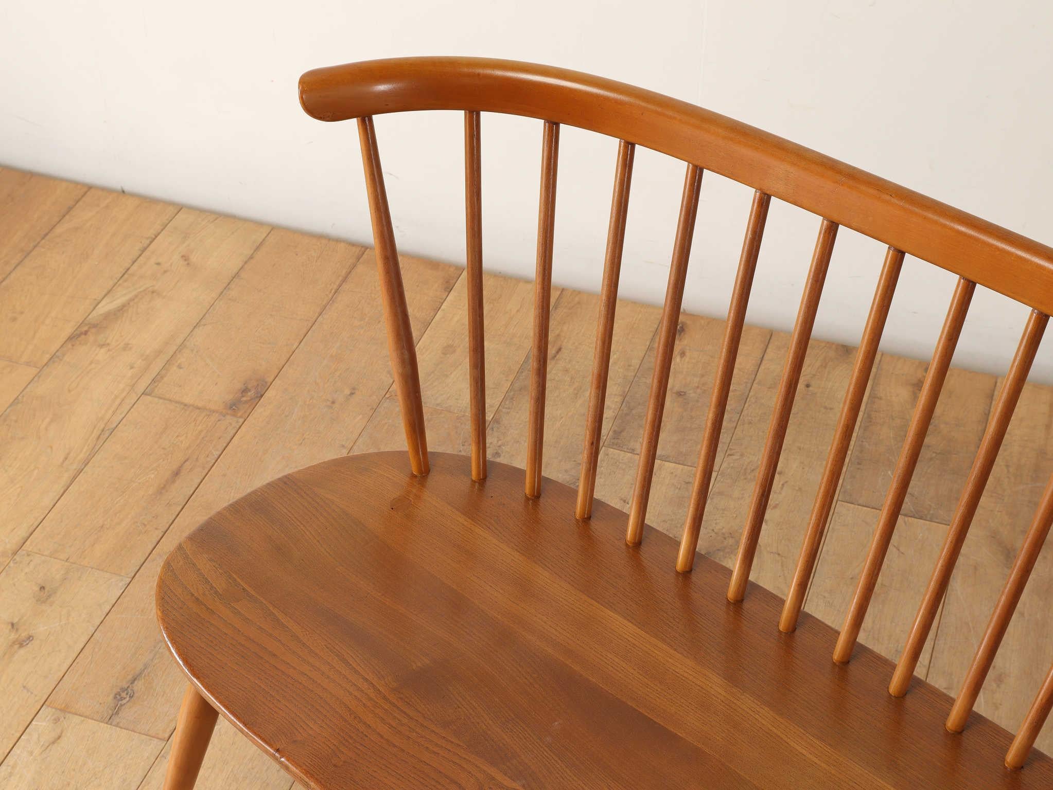 English 1970s Vintage Ercol Love Seat Bench For Sale