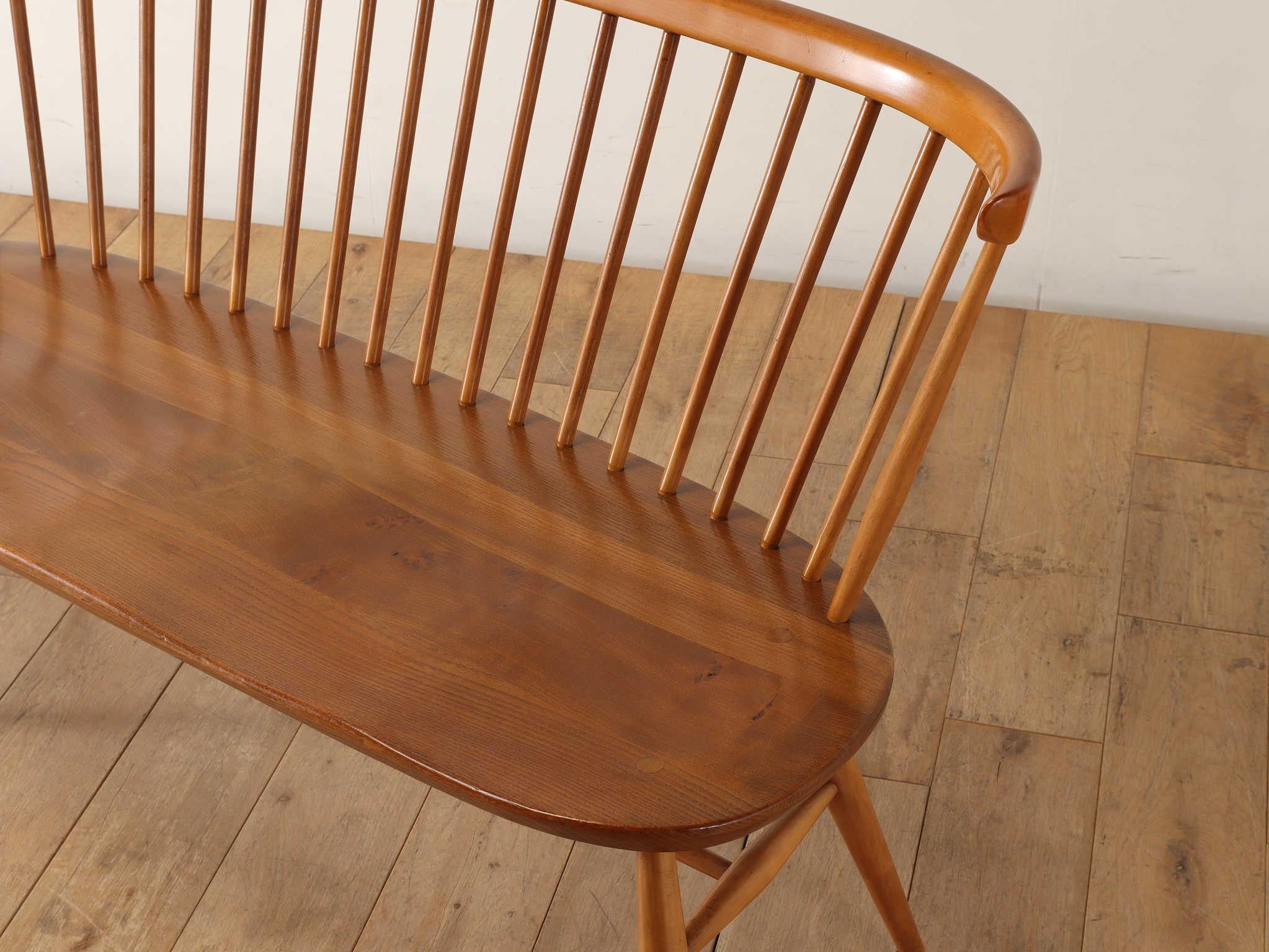Late 20th Century 1970s Vintage Ercol Love Seat Bench For Sale