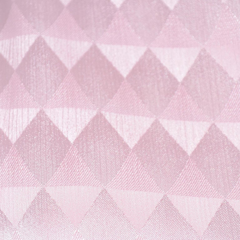 1970s Vintage Estevez Evening Dress in Pink Diamond Tonal Pattern w Ruching 6