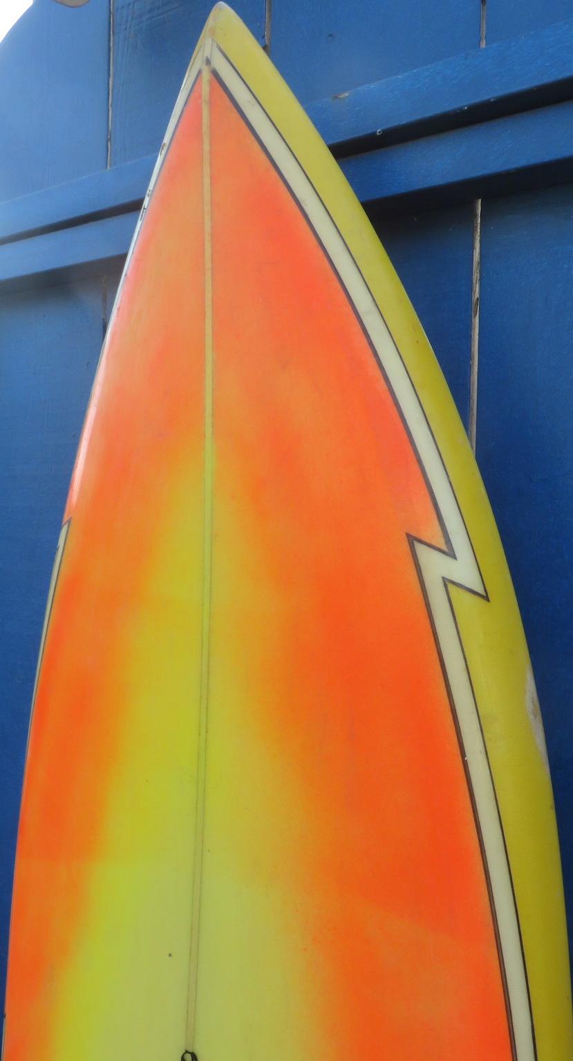 retro single fin surfboard