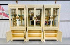 1970s Vintage "Faux Goatskin" Finish Display Cases From Henredon - 3 Pieces