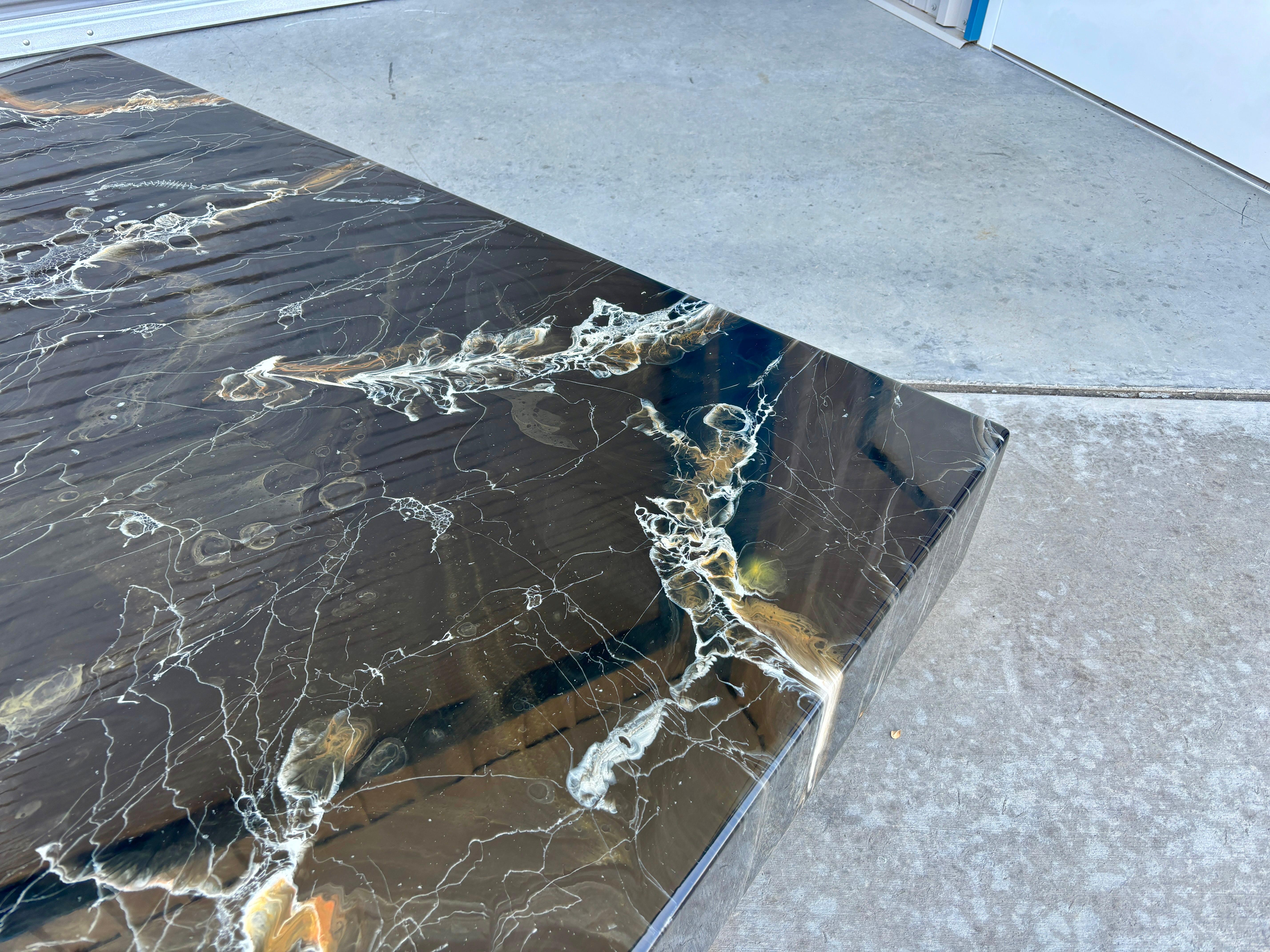 Table basse vintage en faux marbre des années 1970 par Willy Rizzo en vente 3