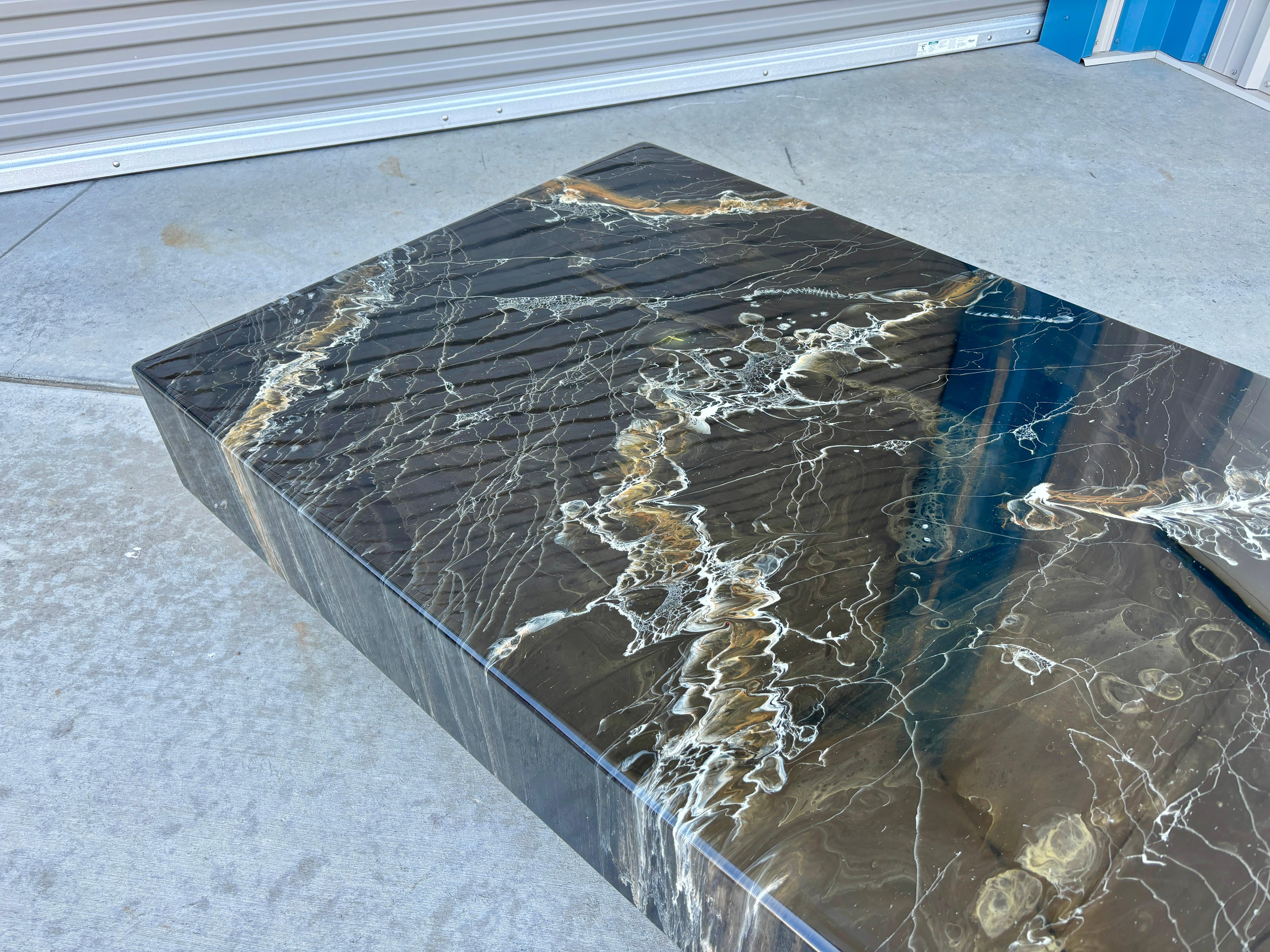 Table basse vintage en faux marbre des années 1970 par Willy Rizzo en vente 4