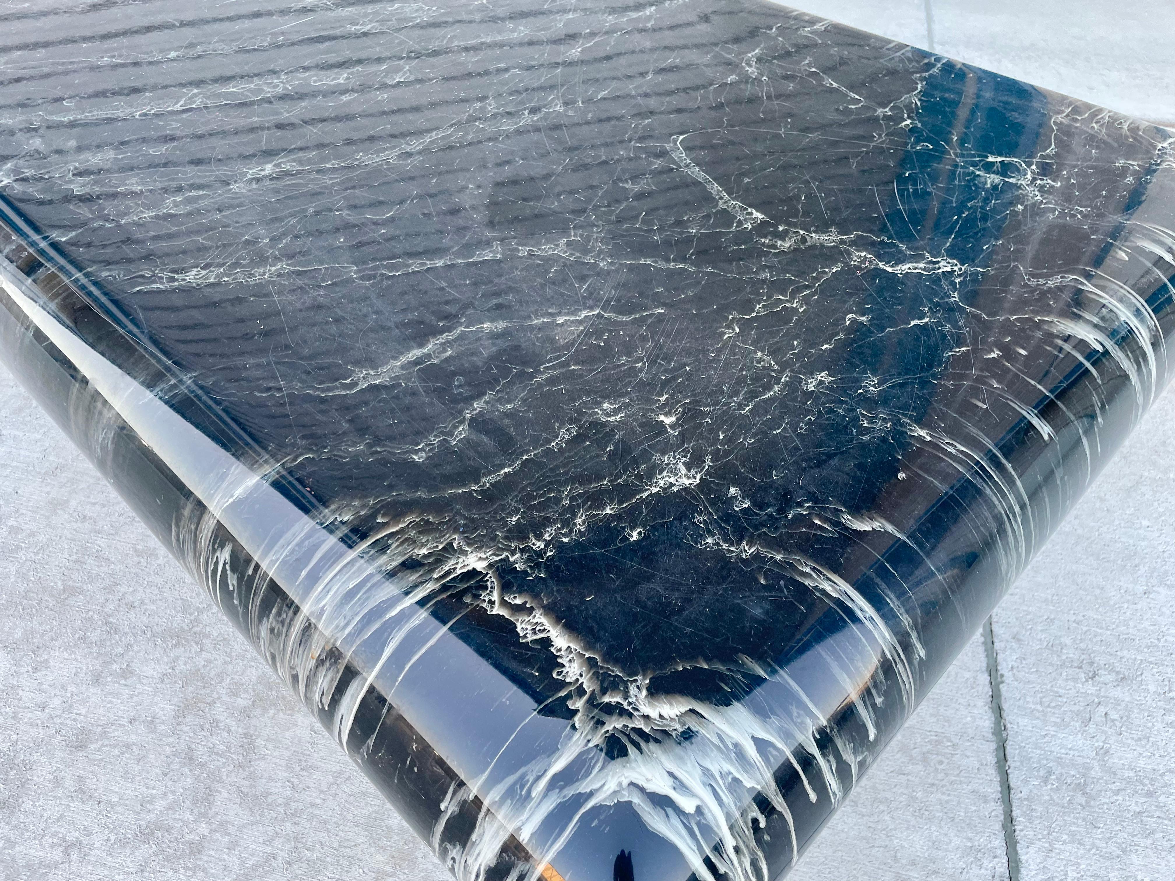 1970s Vintage Faux Marble Coffee Table designed by Willy Rizzo 3