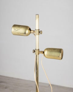 1970s Vintage Floor Lamp in Golden Brass Italian Design by Reggiani
