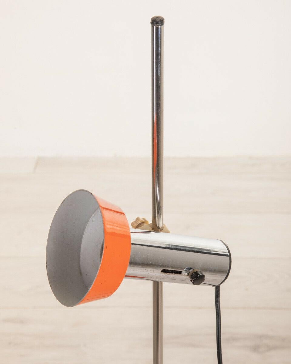 Late 20th Century 1970s Vintage Floor Lamp in Orange Metal Italian Design