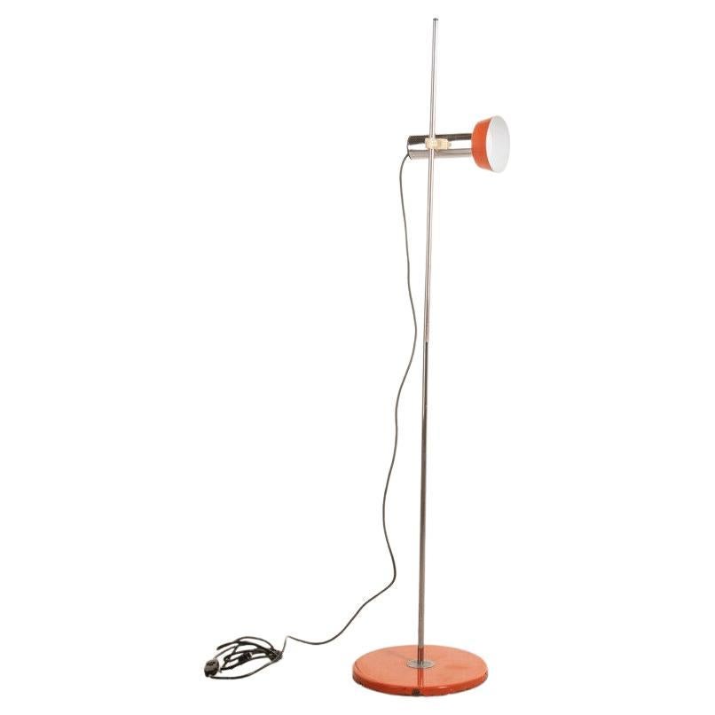 1970s Vintage Floor Lamp in Orange Metal Italian Design