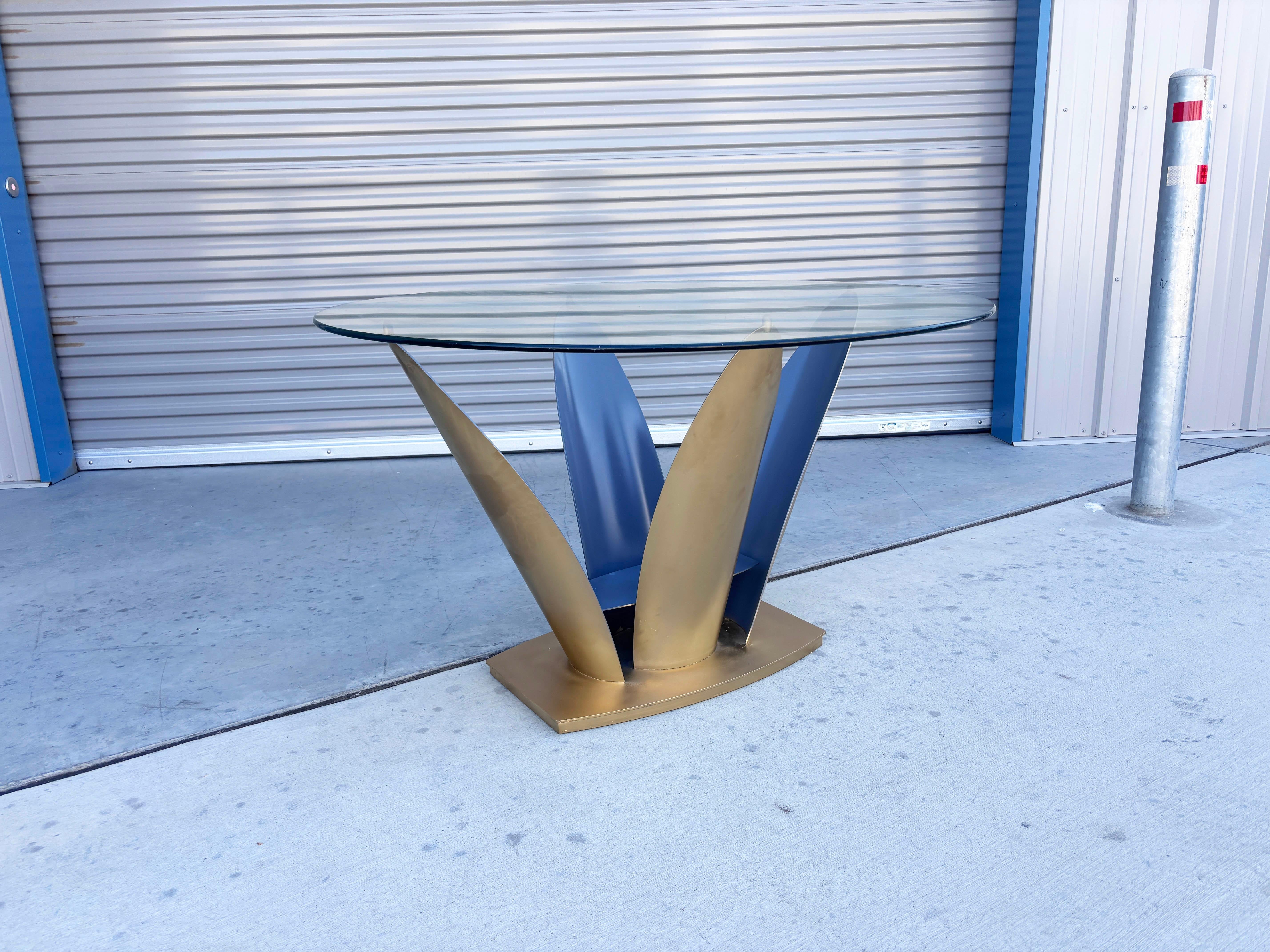 Américain Table de salle à manger vintage à fleurs des années 1970 en vente