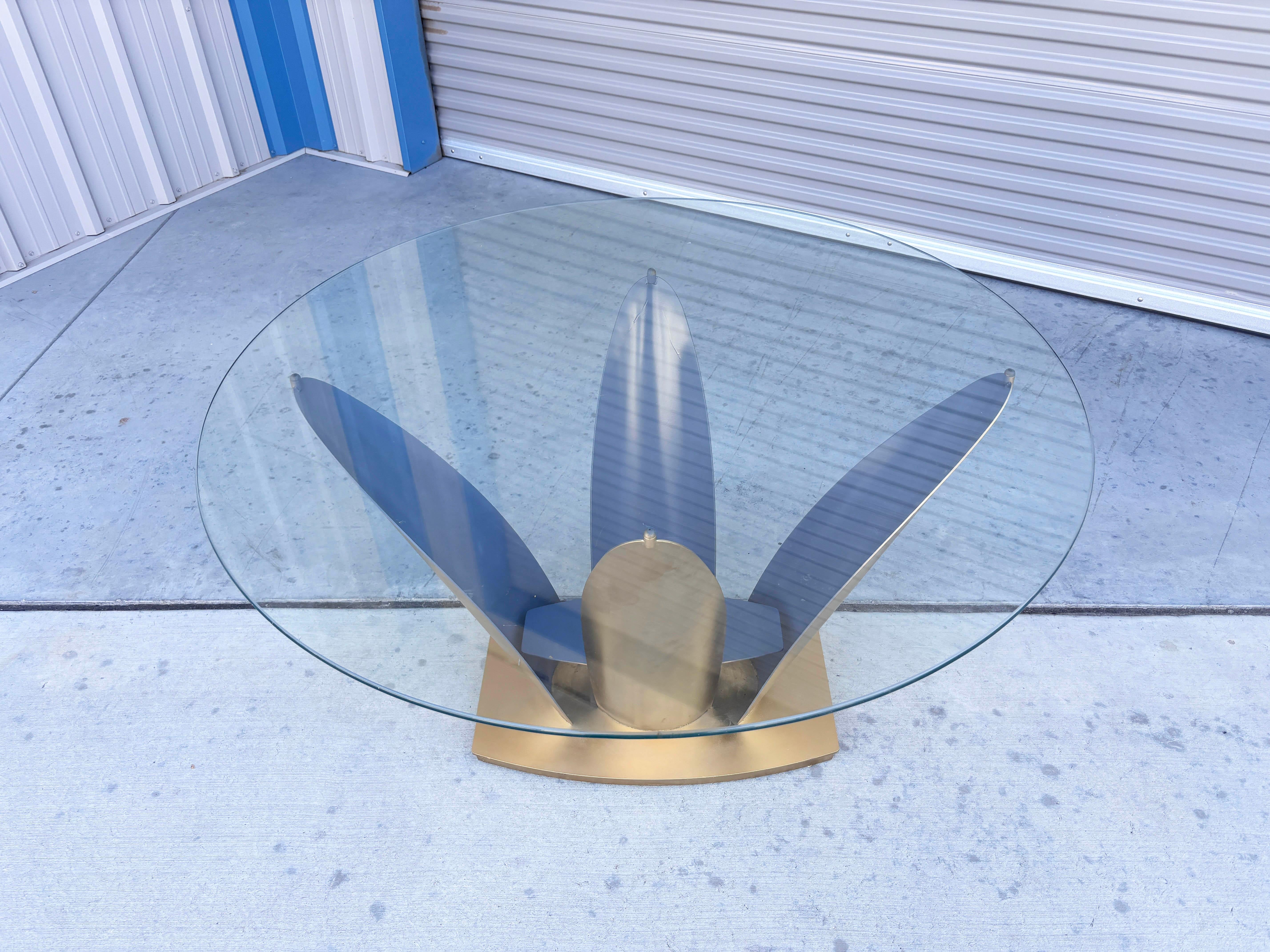 Table de salle à manger vintage à fleurs des années 1970 Bon état - En vente à North Hollywood, CA