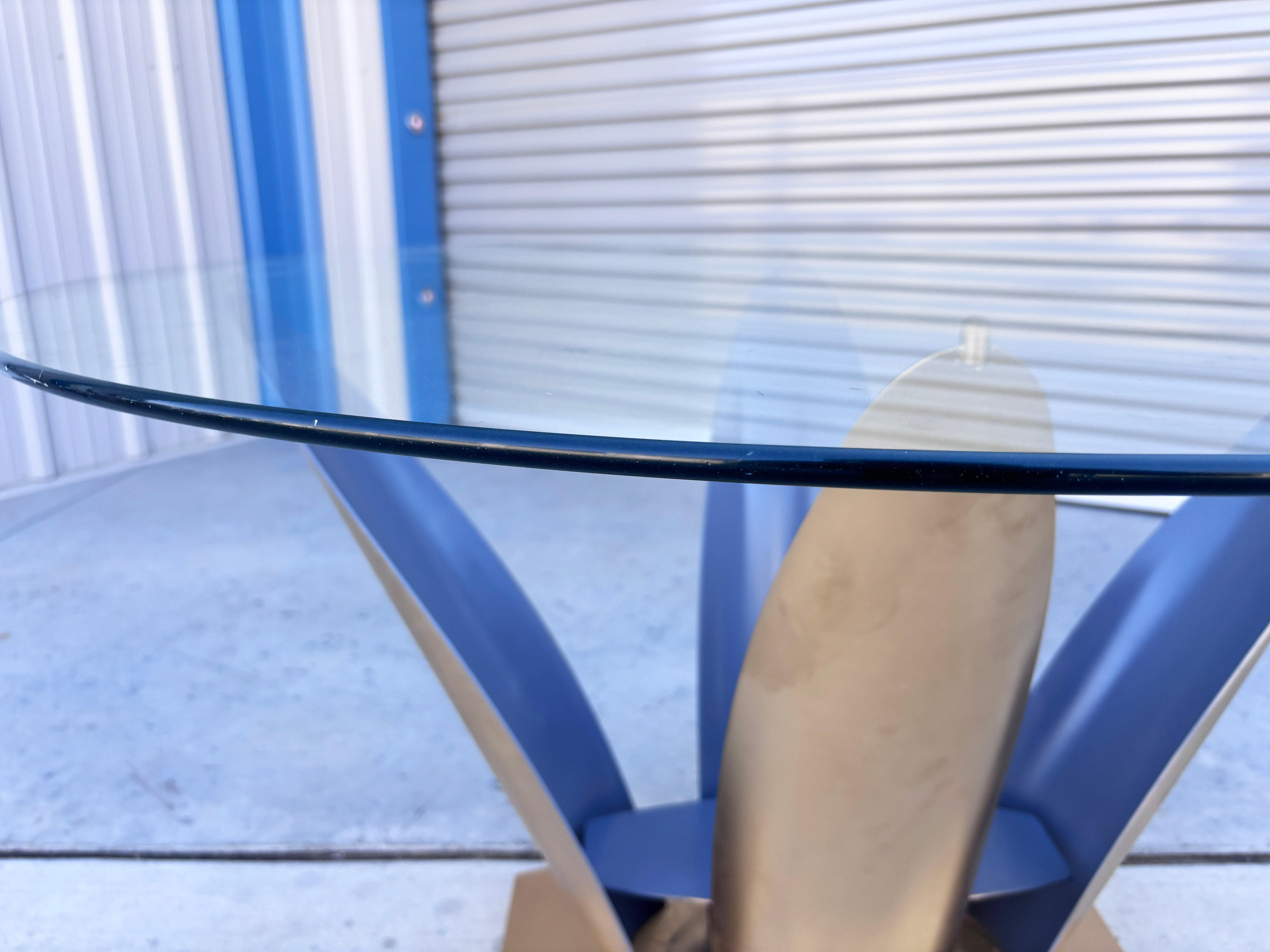 Fin du 20e siècle Table de salle à manger vintage à fleurs des années 1970 en vente