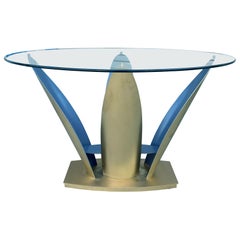 Table de salle à manger vintage à fleurs des années 1970