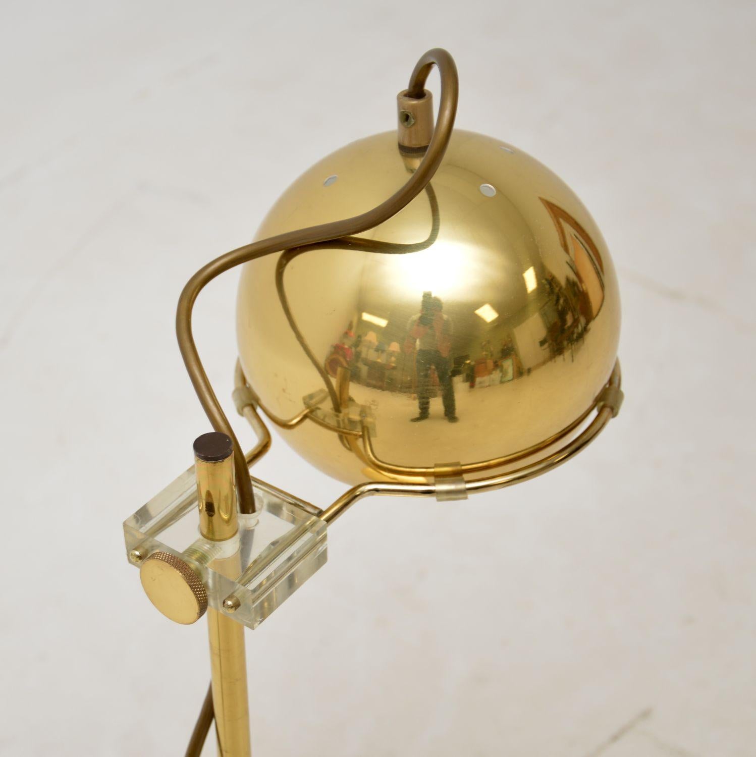 20th Century 1970s Vintage French Brass Desk Lamp For Sale