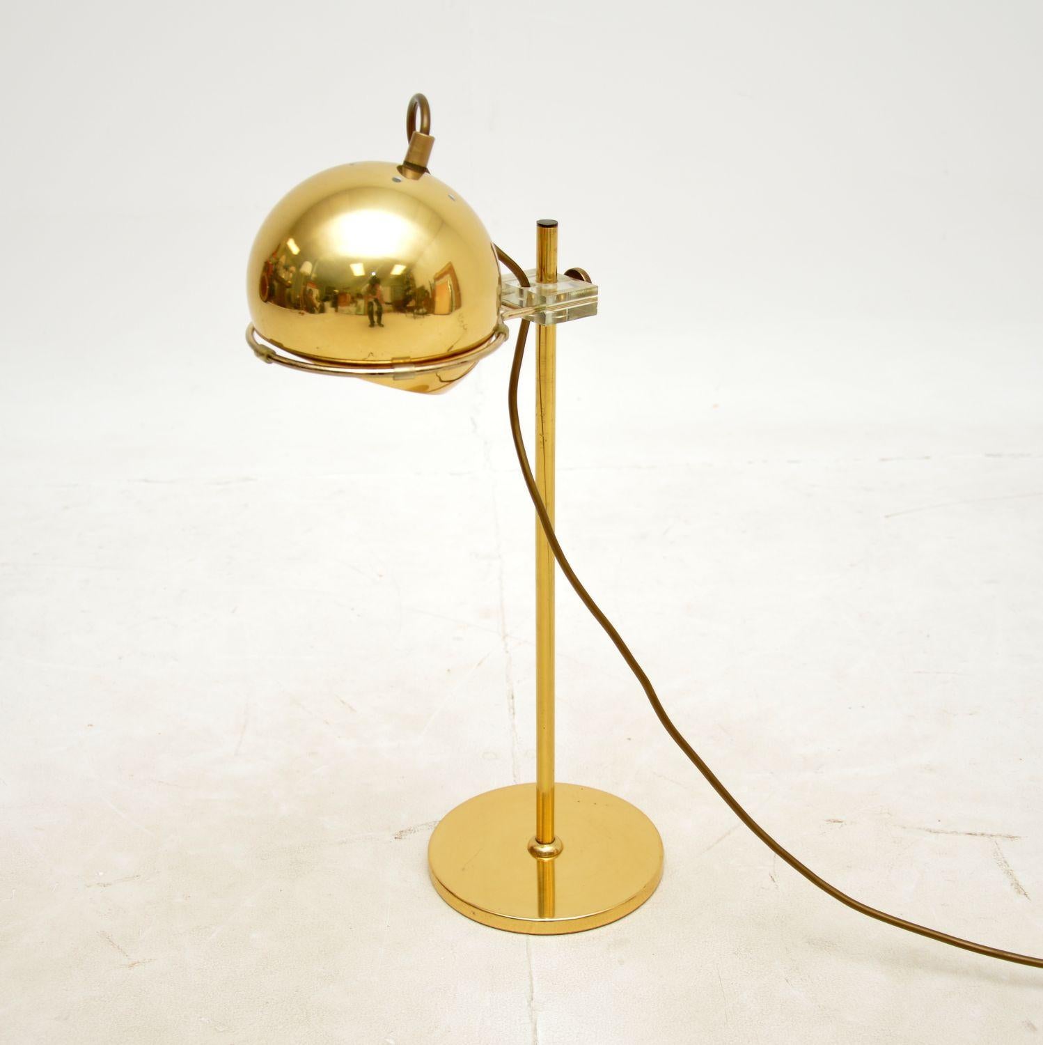 1970s Vintage French Brass Desk Lamp For Sale 2
