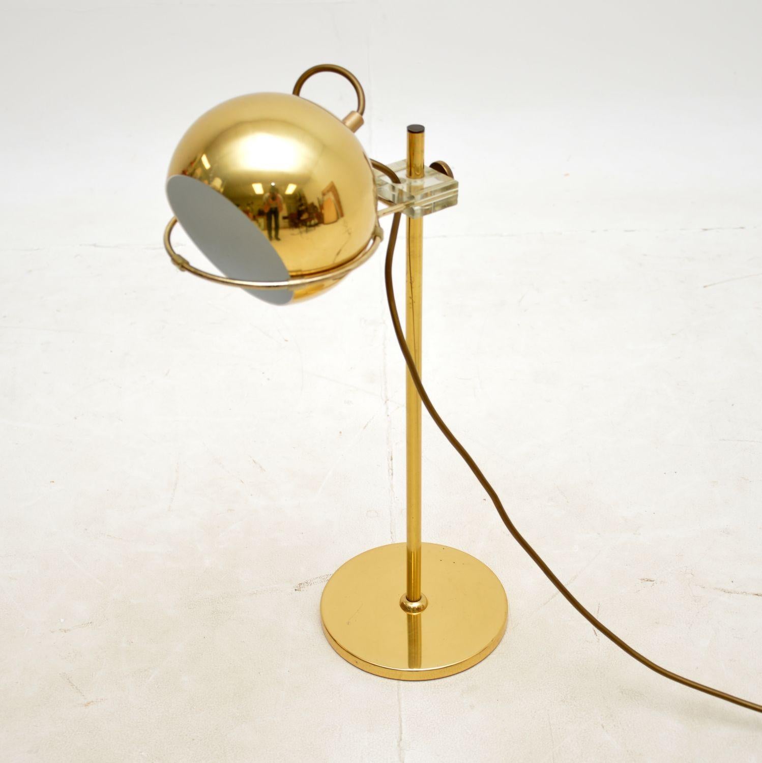 1970s Vintage French Brass Desk Lamp For Sale 3