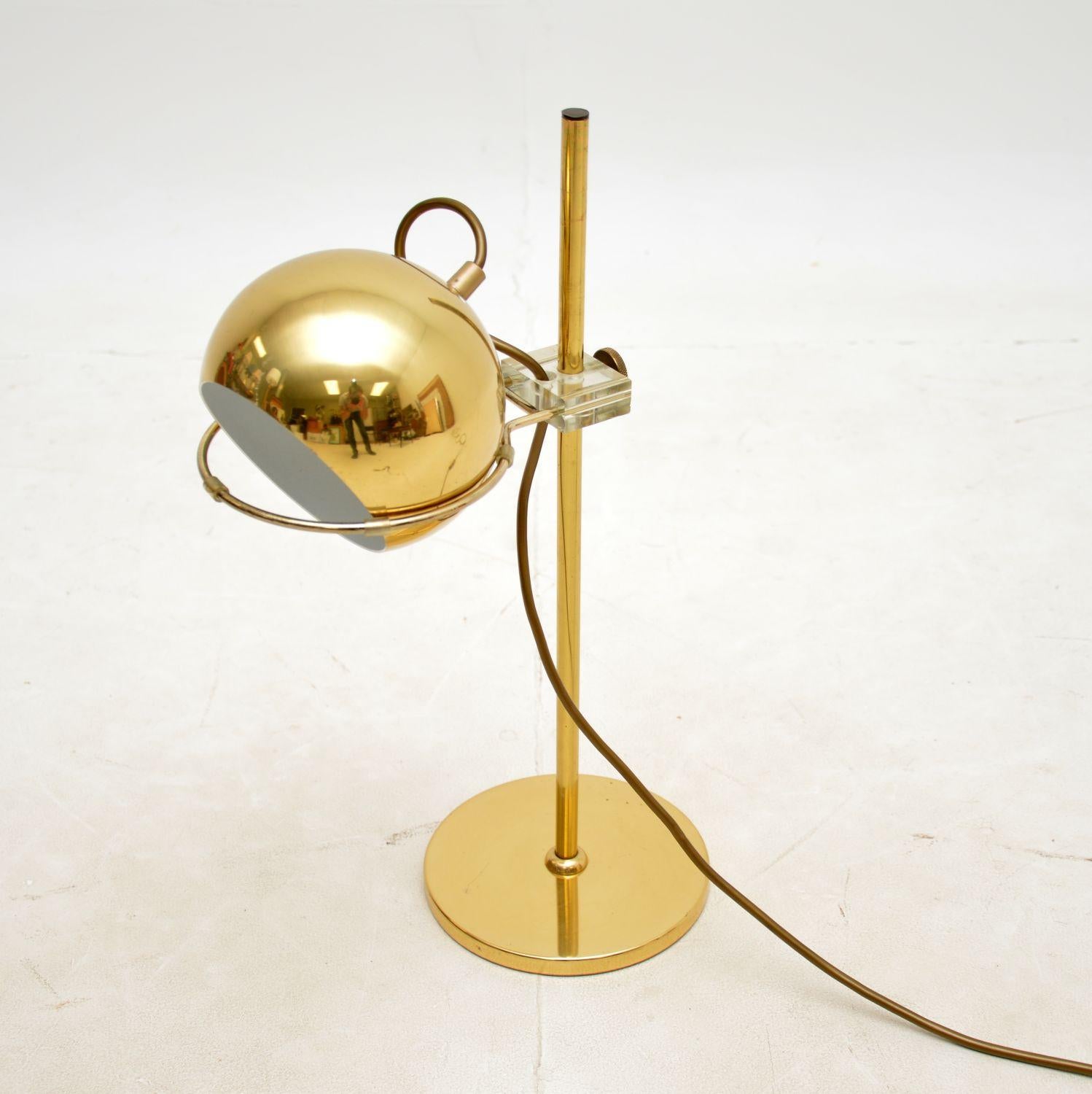 1970s Vintage French Brass Desk Lamp For Sale 4