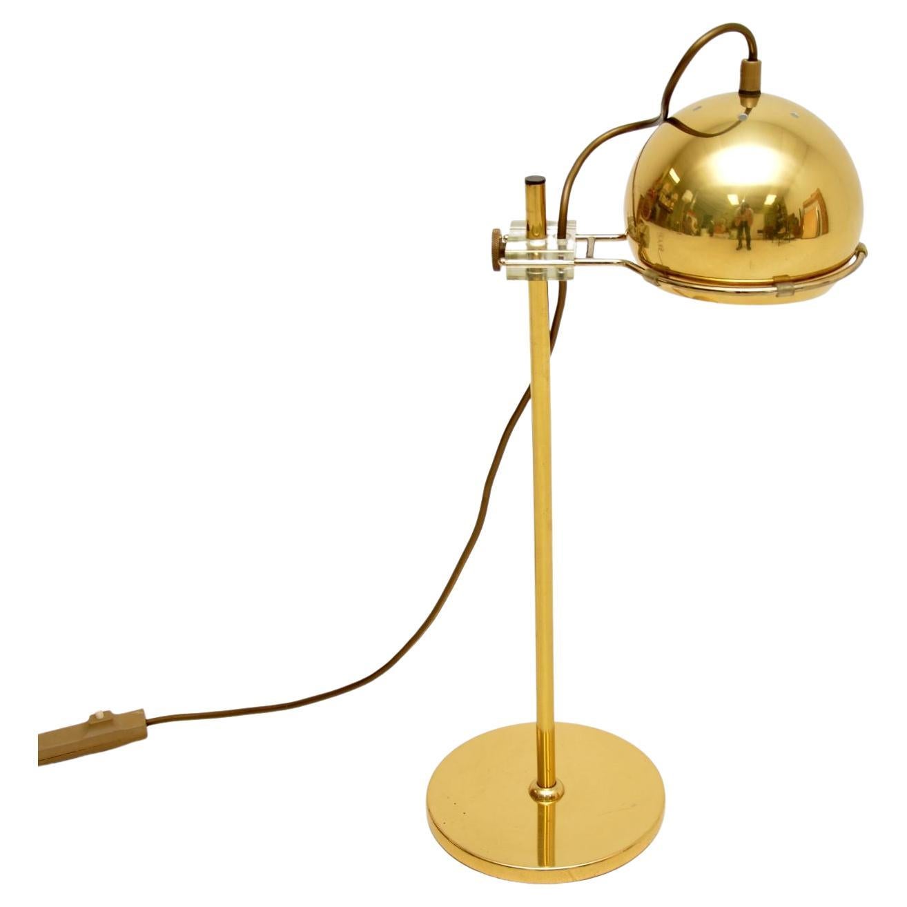 1970s Vintage French Brass Desk Lamp For Sale