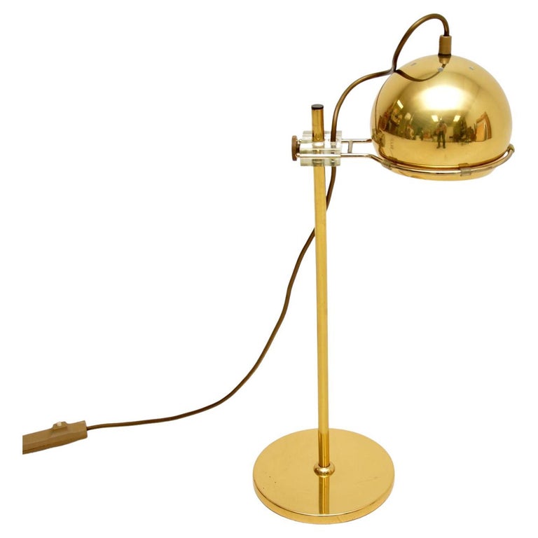 1970s Vintage French Brass Desk Lamp For Sale at 1stDibs