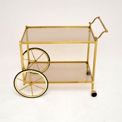 1970’s Vintage French Brass Drinks Trolley / Bar Cart