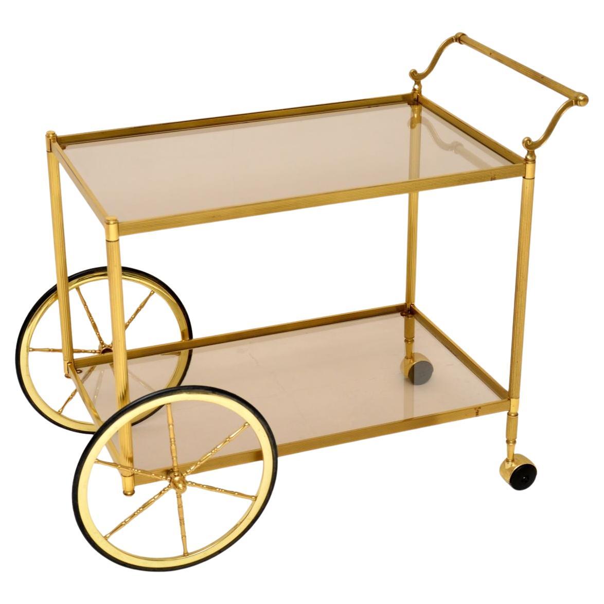 1970’s Vintage French Brass Drinks Trolley / Bar Cart
