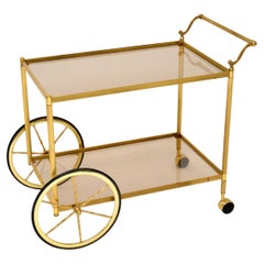 1970er Jahre Vintage Französisch Messing Getränke Trolley / Barwagen
