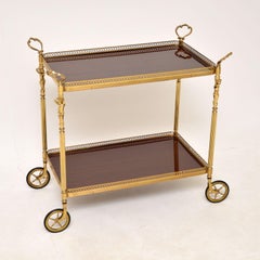 1970's Vintage French Brass Drinks Trolley
