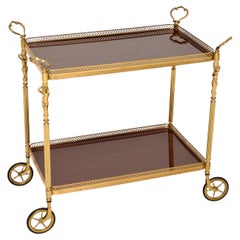 1970's Vintage French Brass Drinks Trolley