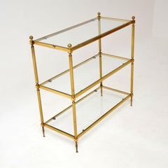 1970's Vintage French Brass Etagere Shelving