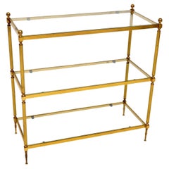 1970's Vintage French Brass Etagere Shelving