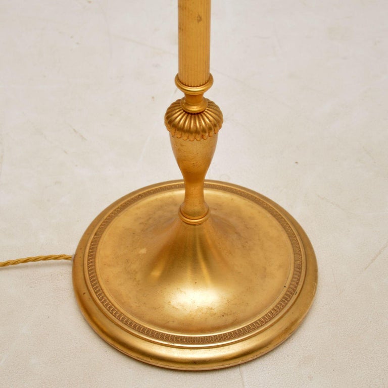 1970's Vintage French Brass Floor Lamp For Sale at 1stDibs