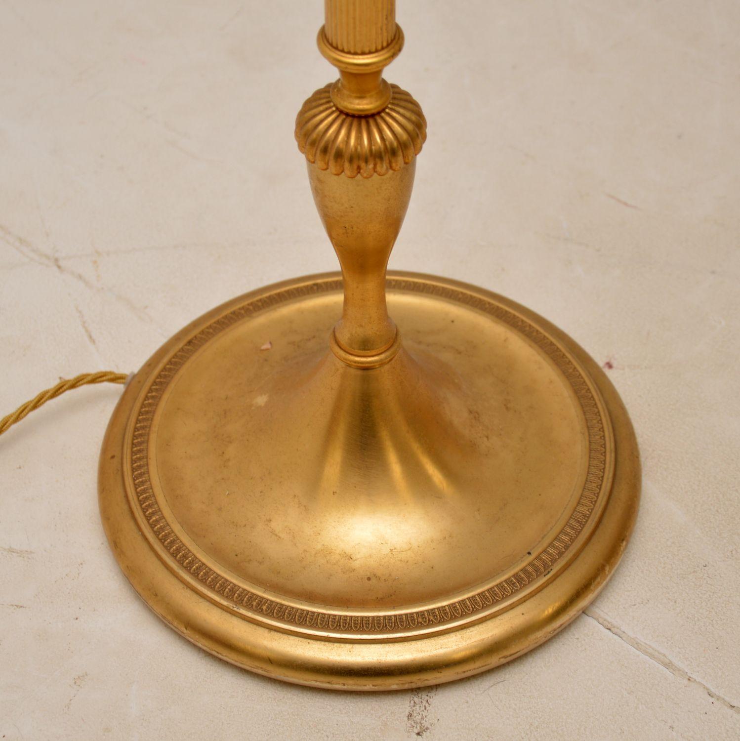 1970s Vintage French Brass Floor Lamp For Sale 1