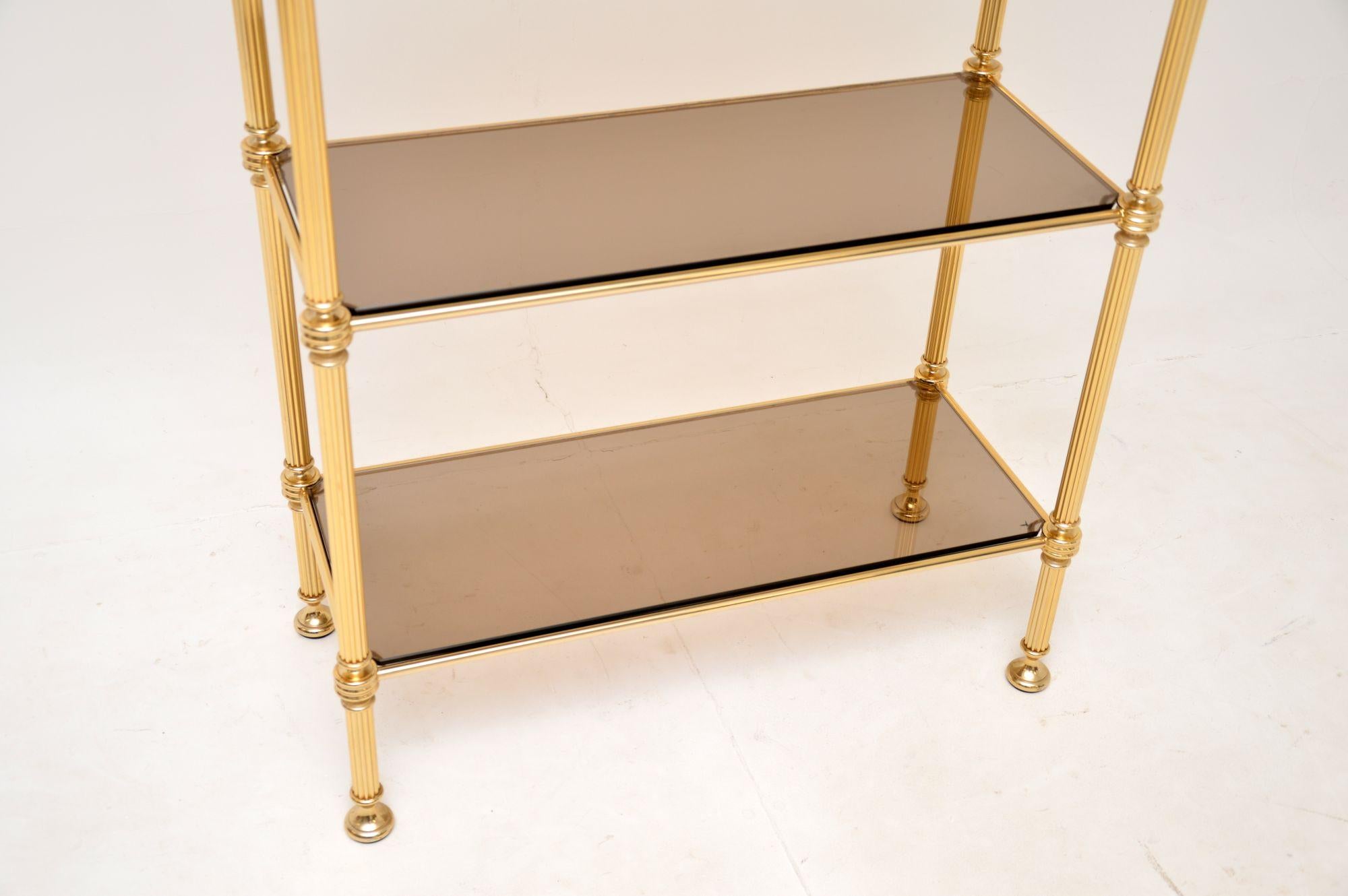 1970's Vintage French Brass & Glass Etagere Bookshelf / Display Cabinet 4