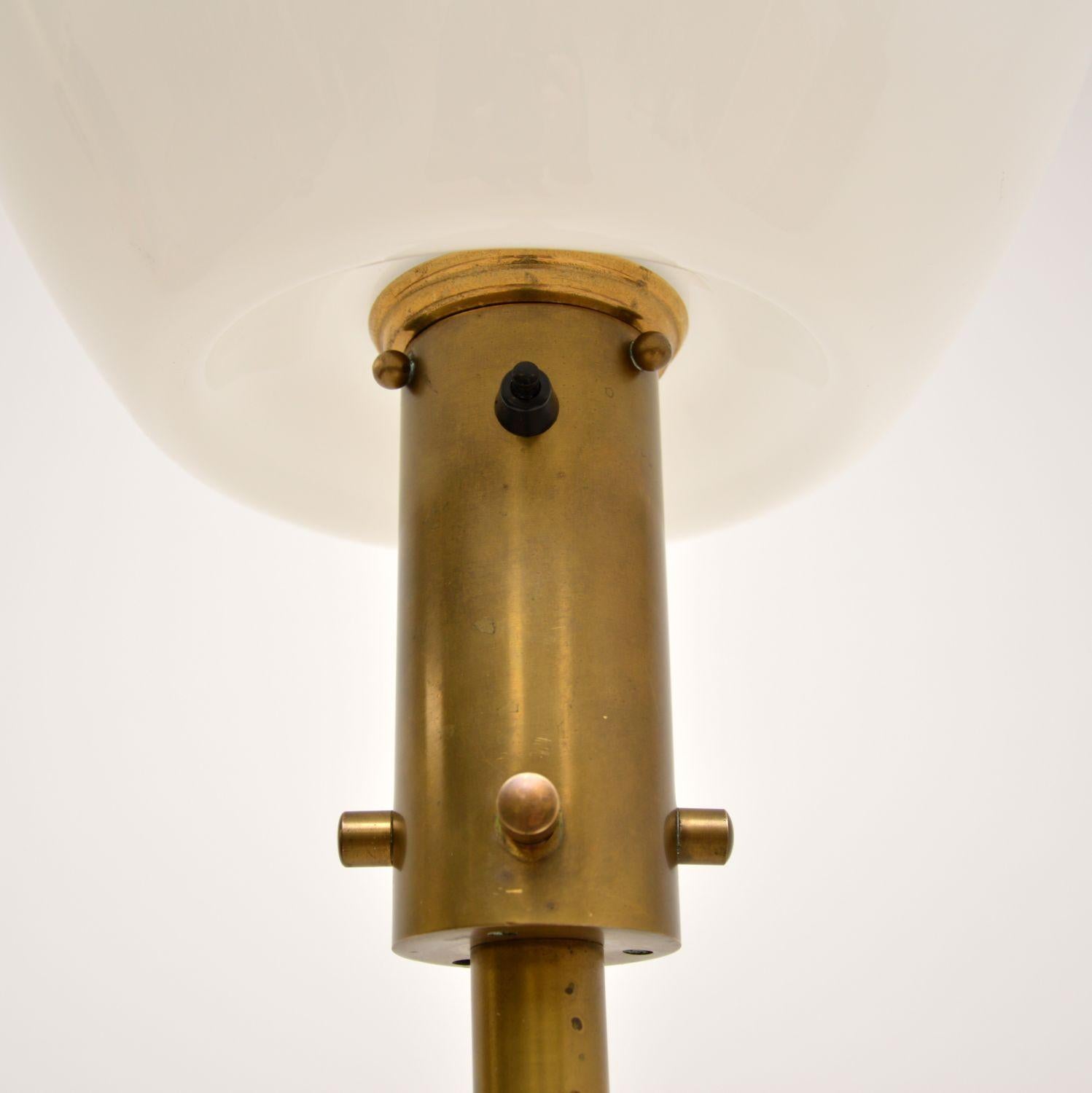 Mid-Century Modern 1970s Vintage French Brass & Glass Floor Lamp For Sale