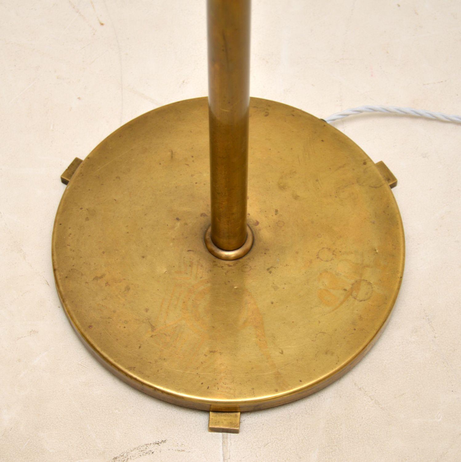 1970s Vintage French Brass & Glass Floor Lamp For Sale 1