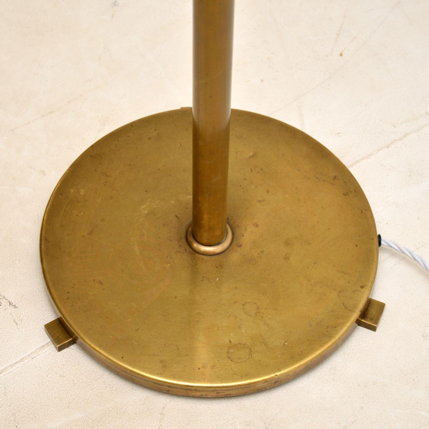 1970s Vintage French Brass & Glass Floor Lamp For Sale 2