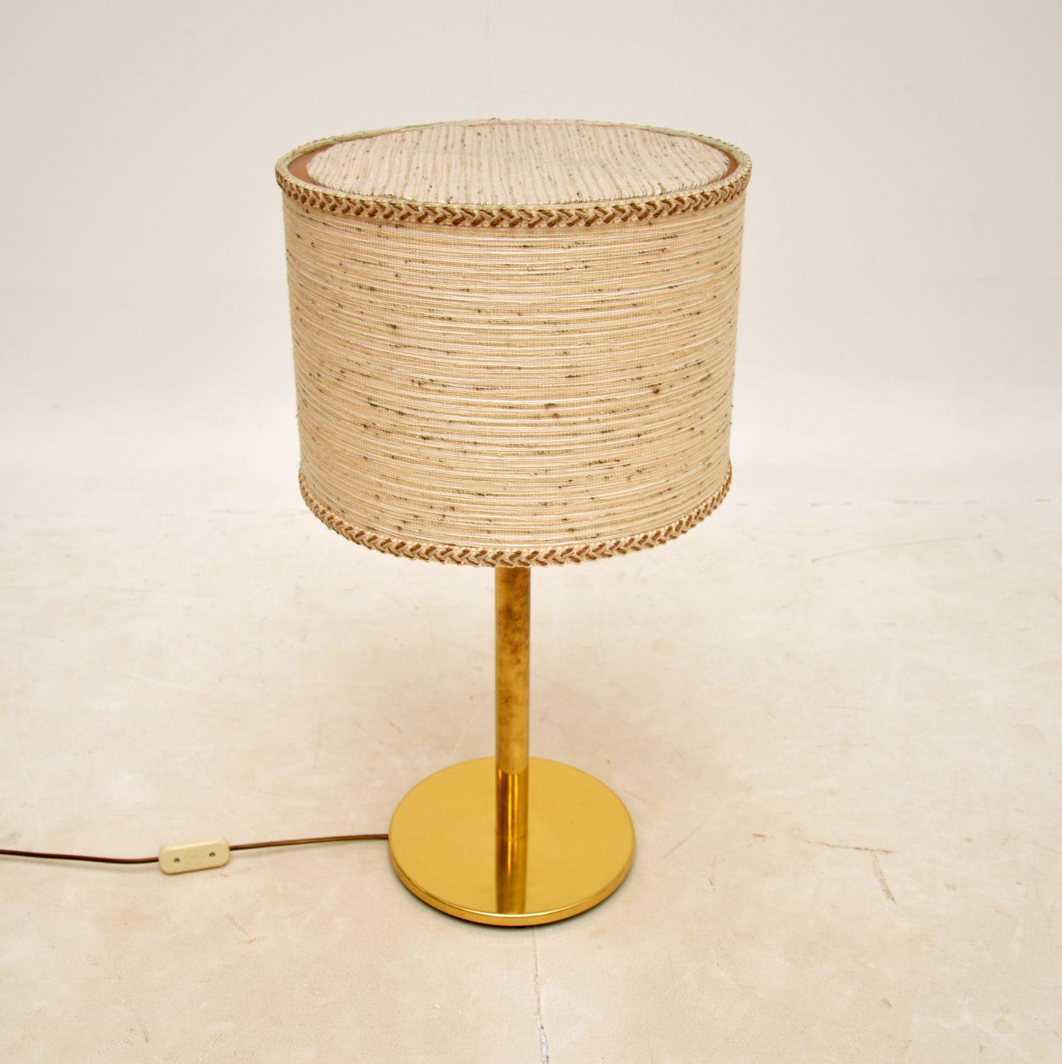 Mid-Century Modern 1970s Vintage French Brass Table Lamp For Sale