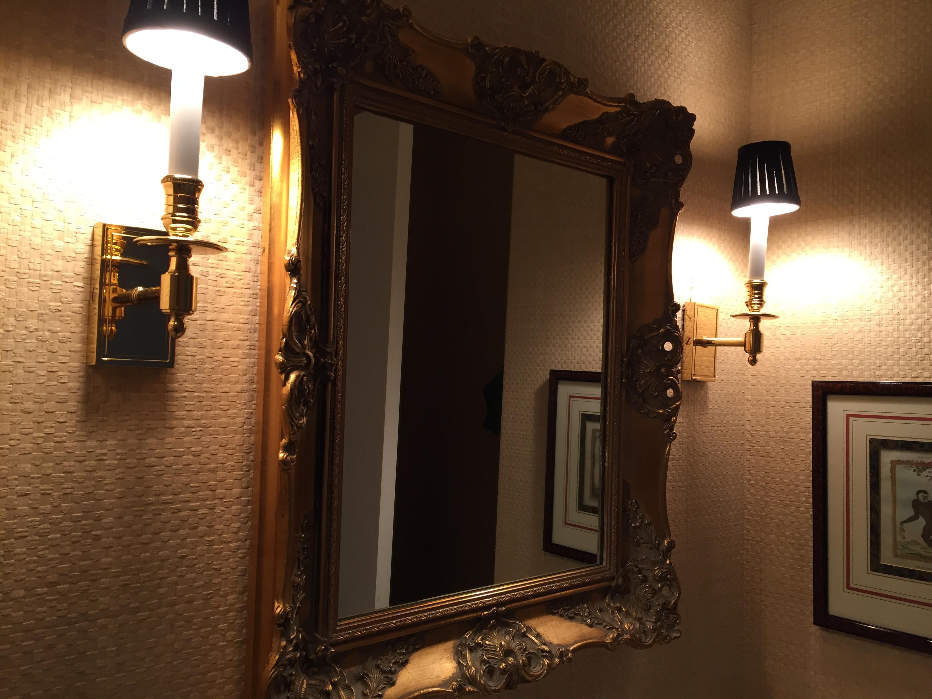 Vintage French Gilded Gold Framed Wall Mirror For Sale 2