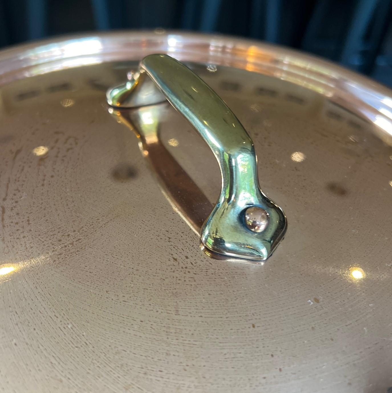 1970's Vintage French Made Hammered Lidded Copper Stockpot for Sur La Table 1
