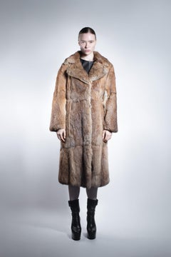 1970s Vintage French Rabbit Rex Fur Long Coat - Bespoke Tailoring