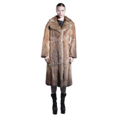 1970s Vintage French Rabbit Rex Fur Long Coat - Bespoke Tailoring
