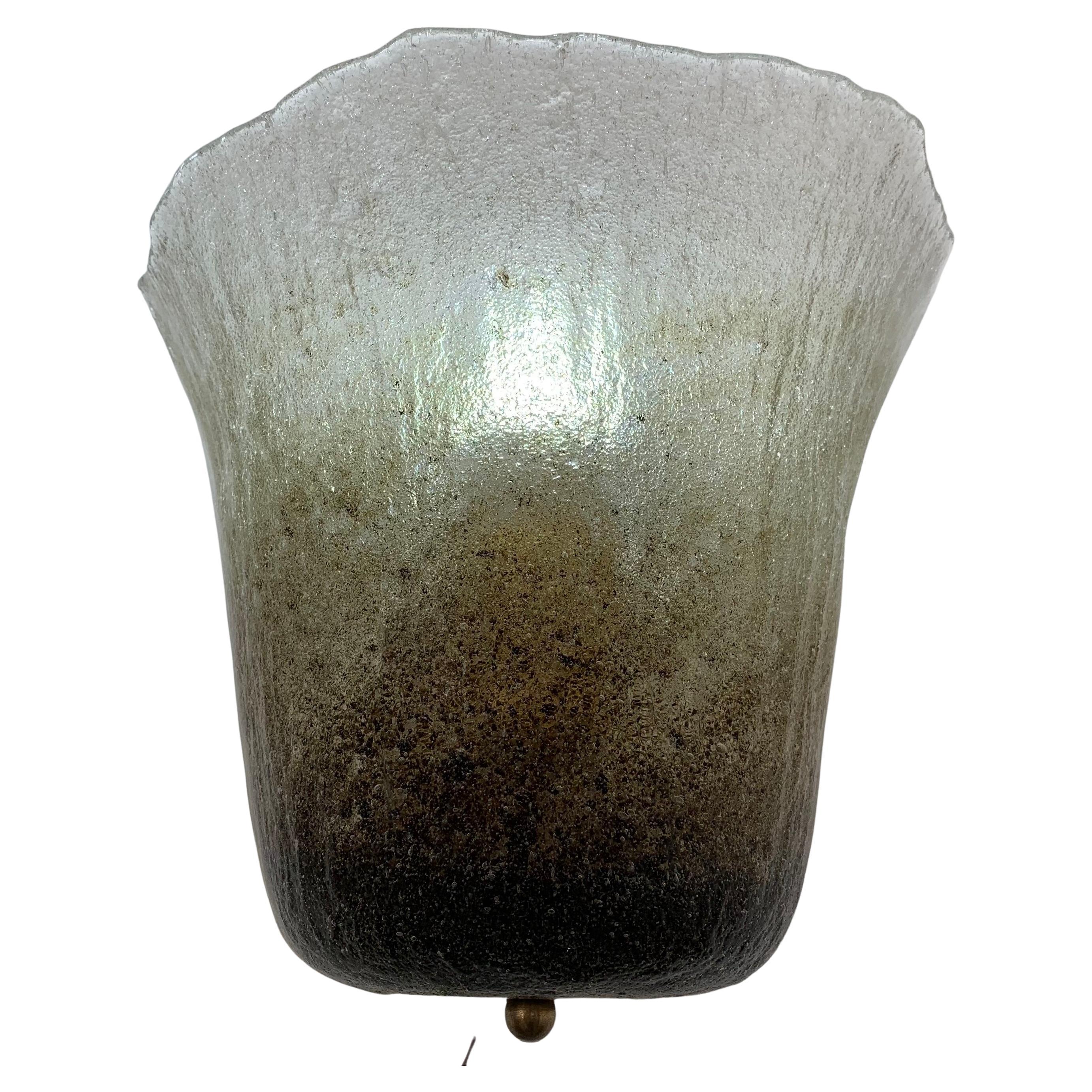 1970s Vintage German Peill & Putzler Calyx Murano Glass Wall Sconce or Light For Sale