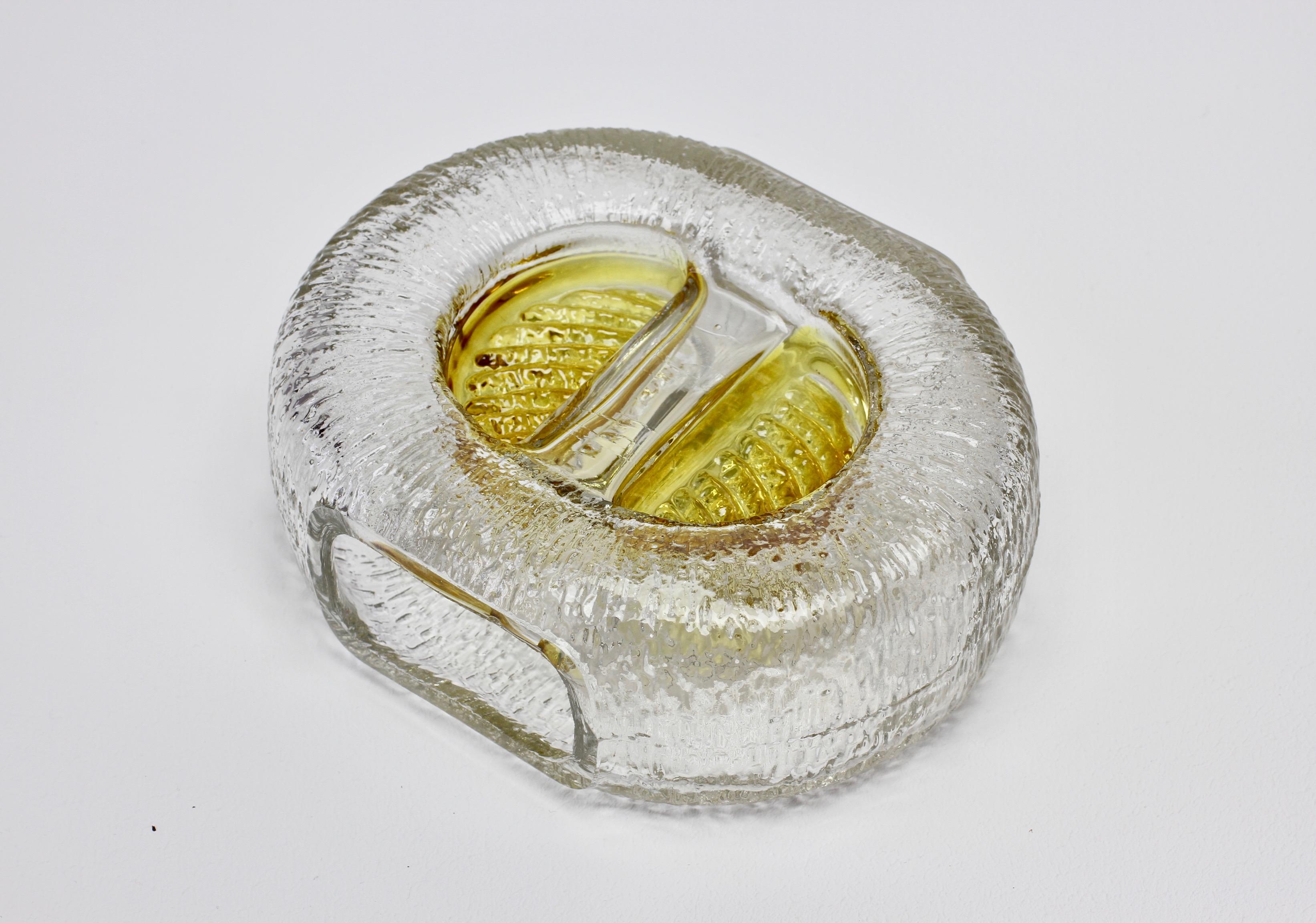 1970s Vintage German Textured 'Lemon Segment' Glass Vase by Walther Glas For Sale 10