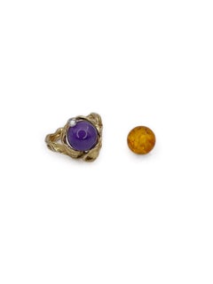 1970s Gilbert Albert 18 Karat Gold 11 Interchangeable Balls Cocktail Ring