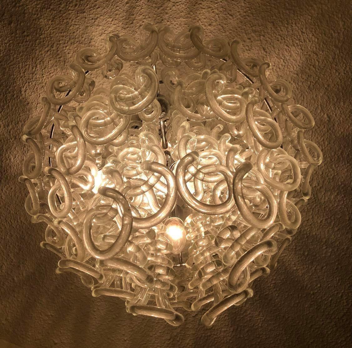 Hollywood Regency Lustre vintage Giogali 50 en verre de Murano des années 1970 en vente