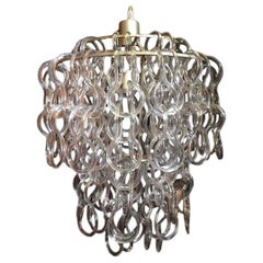 Lampadario vintage Giogali 50 Looping in vetro di Murano degli anni '70